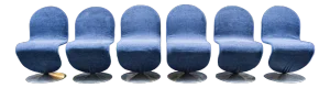 System 1-2-3 Chairs by Verner Panton for Fritz Hansen, 1973, Set of 6