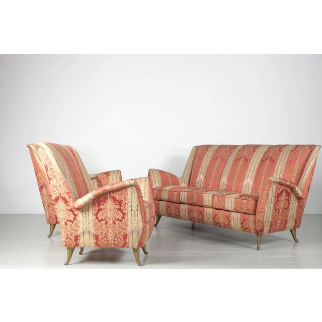 Mid-Century Modern Italian Living Room Set from I.S.A., 1950s, Set of 3 For Sale - Image 3 of 18
