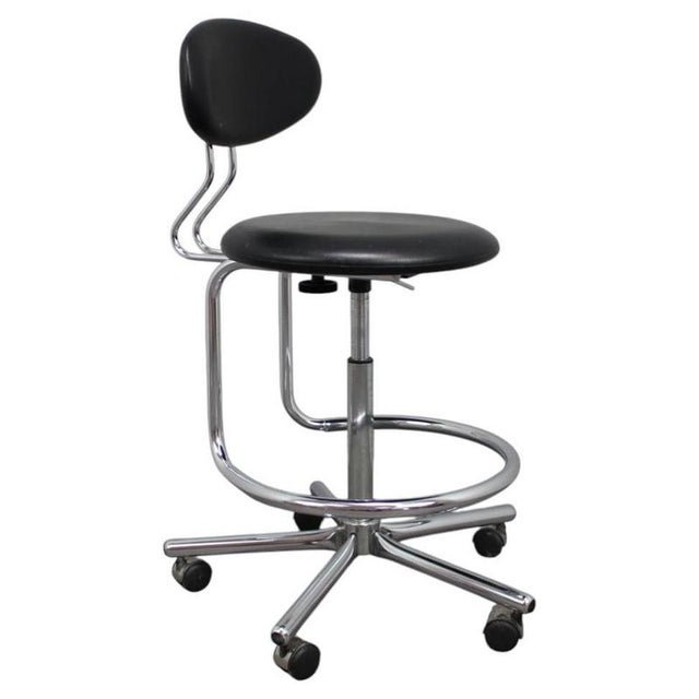 Adjustable Chrome Swivel Office Chair on Casters, Czechoslovakia, 1980s For Sale - Image 13 of 13