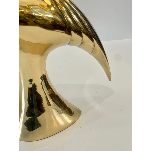 Italian Art-Deco Style Brass Crane Sculptures, Set, 1960s. For Sale - Image 12 of 12