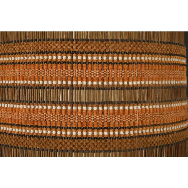Large Maria Kipp Lampshade With Black, Sienna, and Burnt Orange Stripes, 1960s For Sale - Image 9 of 9