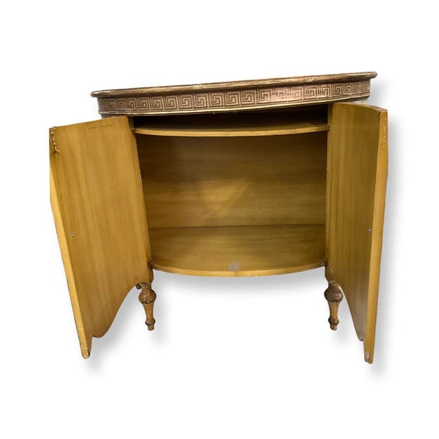 Antique Italian Neoclassical Hand Painted Demilune Chest. For Sale In West Palm - Image 6 of 8