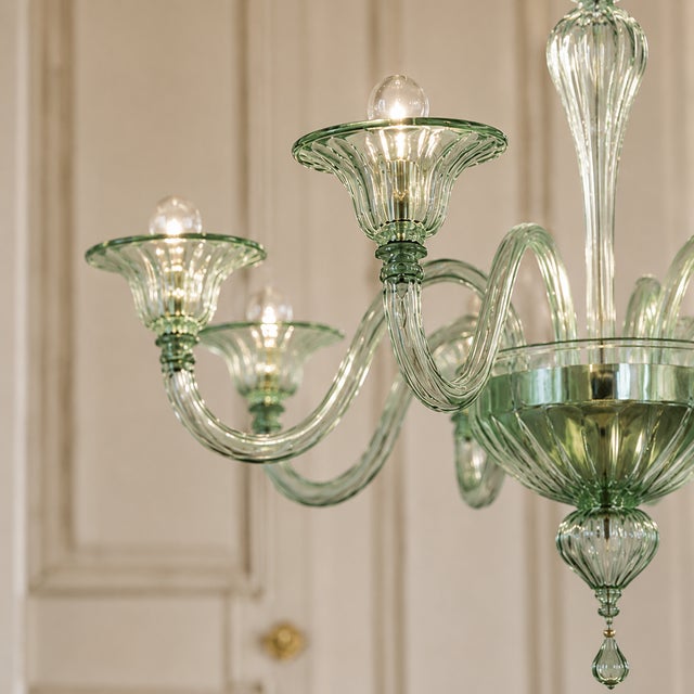 Contemporary Contemporary Modern Elegant "Rigadin" Murano Glass Chandelier by SimoEng, Italy For Sale - Image 3 of 3
