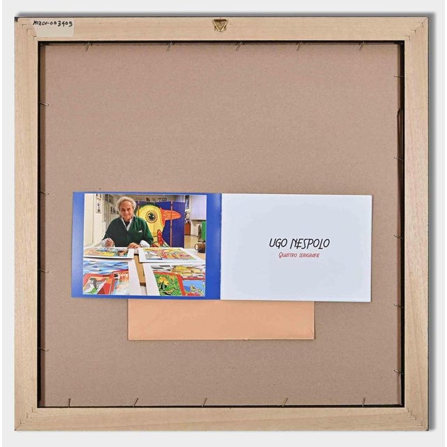 All the hype is an original artwork realized by Ugo Nespolo. Serigraph in 44 colors, glitter collage interventions, gilded...