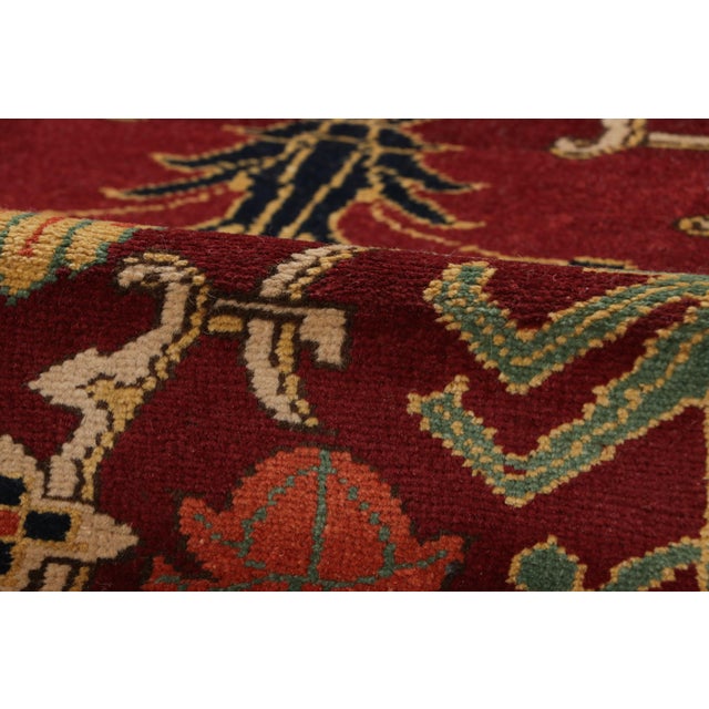 Traditional Rug & Kilim’s Agra Style Rug in Red and Green With Trellis Floral Patterns For Sale - Image 3 of 8