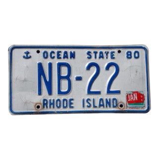 Authentic 1980 R. I. License Plate Wall Art For Sale