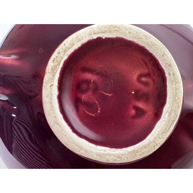 Vintage Art Deco Robinson Ransbottom American Art Pottery Burgundy Ceramic Tea Pot Set For Sale - Image 12 of 12