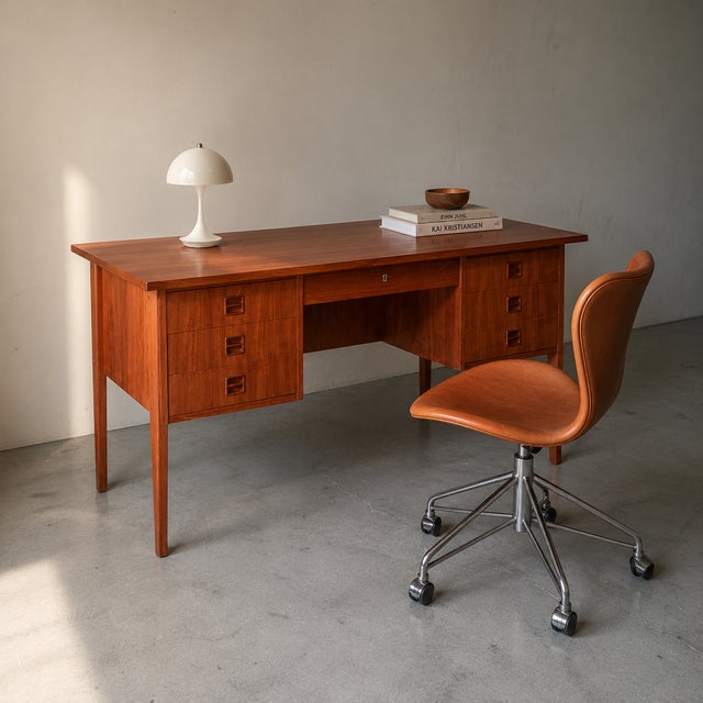 Danish Freestanding Executive Desk For Sale - Image 9 of 13