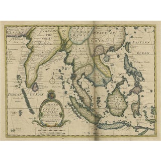 Antique Map of Southeast Asia from Persia to the Timor Island, 1712 For Sale