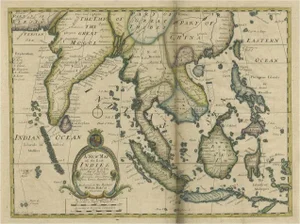 Antique Map of Southeast Asia from Persia to the Timor Island, 1712
