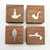 Offered are 4 vintage mid 20th Century Teak wood matchbox holders that have pewter inlay on their surfaces, designed by...