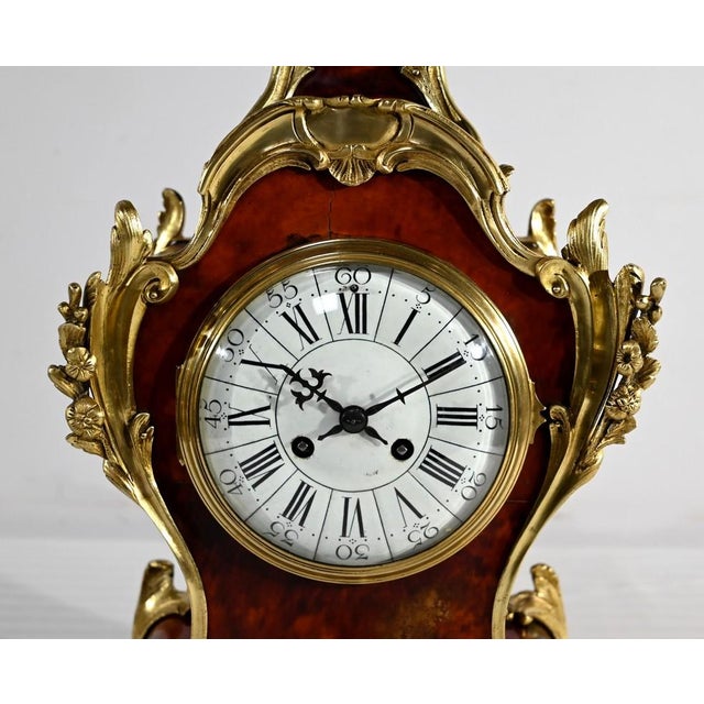 Red 2nd Half 19th Century Bronze and Painted Wood Mantel Set from Vincenti & Cie, Set of 3 For Sale - Image 8 of 18