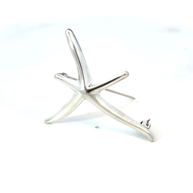 Contemporary Tiffany & Co Estate Starfish Brooch Sterling Silver By Elsa Peretti 6.5g For Sale - Image 3 of 11