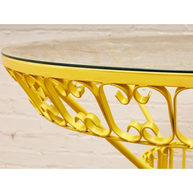 Styled After Arthur Umanoff Yellow Vintage Outdoor Table For Sale - Image 9 of 12