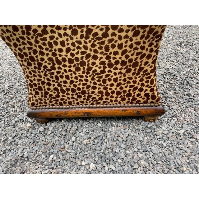 Exotic Pair of Animal Print Upholstered Ottomans For Sale - Image 10 of 13