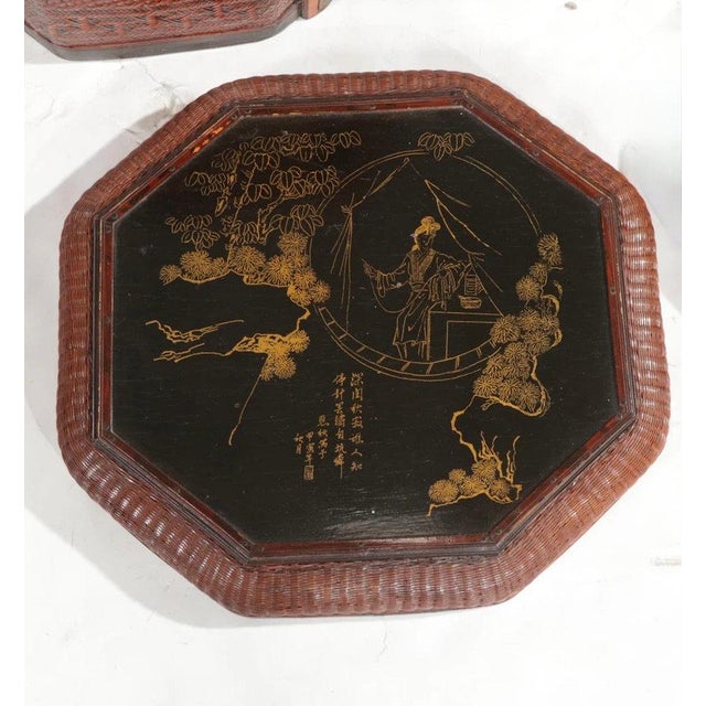 Late 19th Century Late 19th Century Chinese Wedding Basket SideTable For Sale - Image 5 of 5