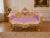 Late 20c Artisan Louis XVI Gold Rose Beech Settee For Sale - Image 9 of 9