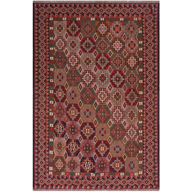 1960s Vintage Tribal Soumakh Wool Rug - 6'2" X 7'10" For Sale - Image 11 of 11