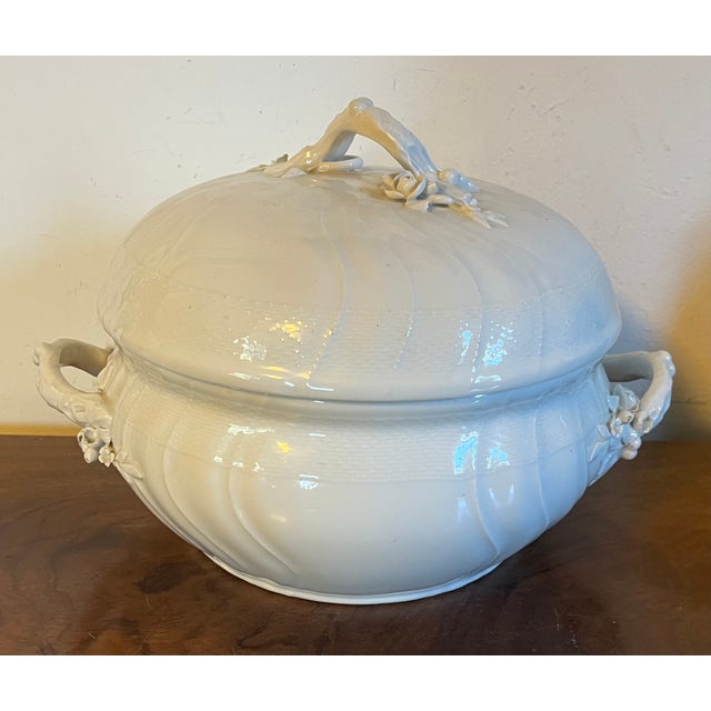 19th Century Antique 19th Century German KPM Berlin Porcelain Rococo Blanc De Chine Soup Tureen For Sale - Image 5 of 18