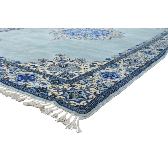 One-of-a-kind Moroccan vintage rug, hand-knotted with a low wool pile. Features intricate floral medallions in natural...