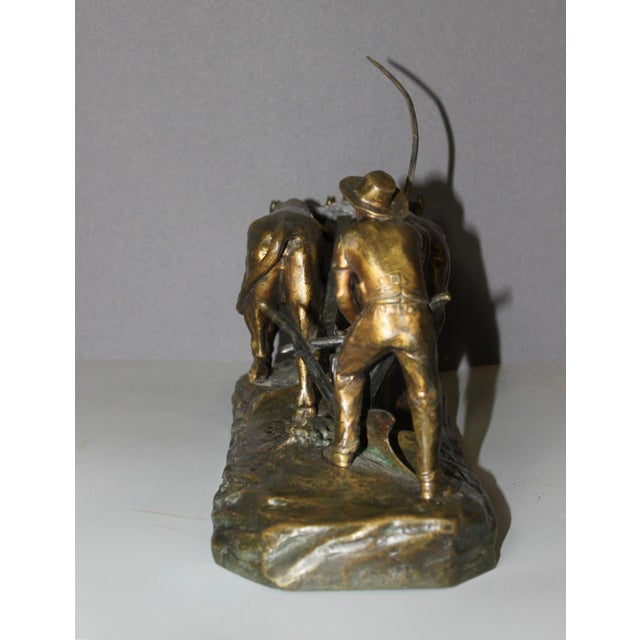 Edouard Drouot, The Plowman, 1900s, Bronze For Sale - Image 5 of 15