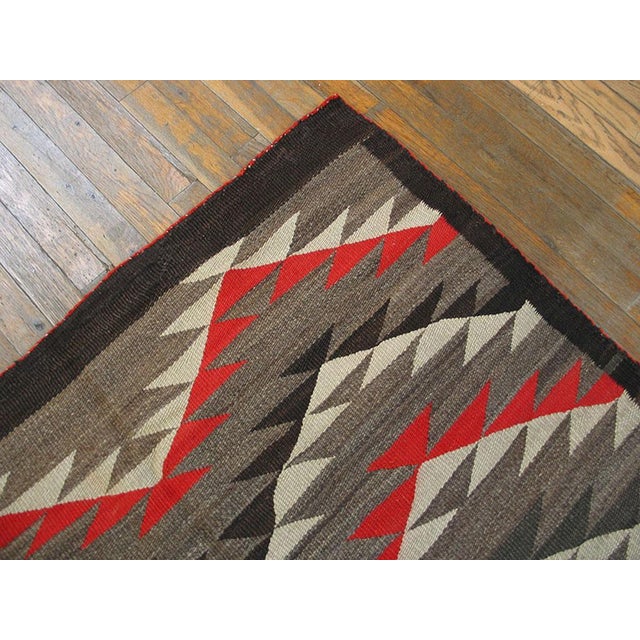 Native American 1930s Multicolo Zig Zag Antique American Navajo Rug 3' 9"x 6' 4" Flatweave Wool Carpet For Sale - Image 3 of 5
