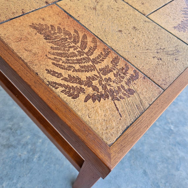 Brown 1960s Danish Modern Teak and Tile Side Table by Trioh For Sale - Image 8 of 12