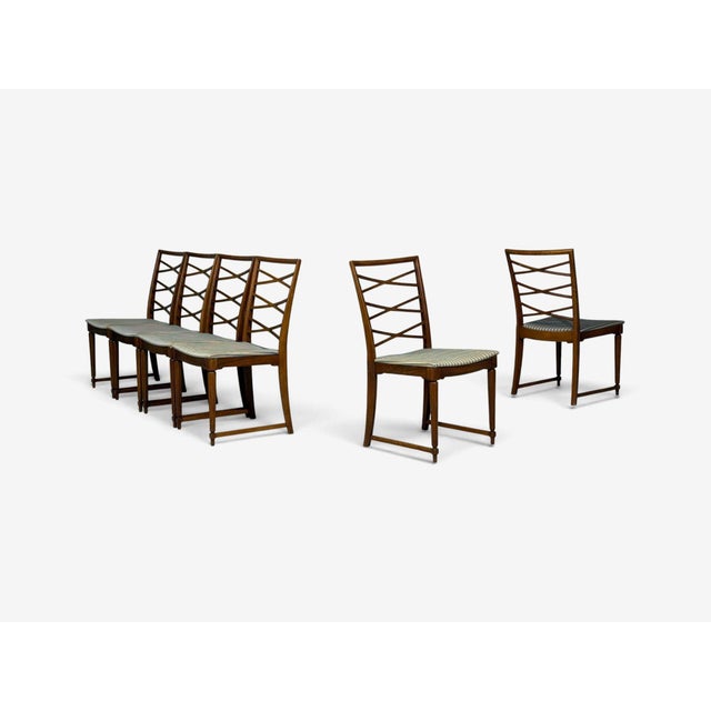 Mid-Century Modern Scandinavian Modern, Six Dining Chairs, Beech, Fabric, Scandinavia, 1900s For Sale - Image 3 of 13