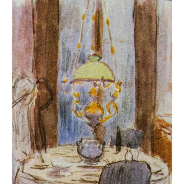1950s 1959 After Pierre Bonnard "The Yellow Lamp", Vintage Hungarian Full-Color Print For Sale - Image 5 of 10