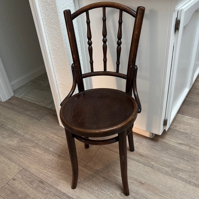Vintage 1920s Thonet Parisian Cafe Wood Chair For Sale - Image 11 of 12