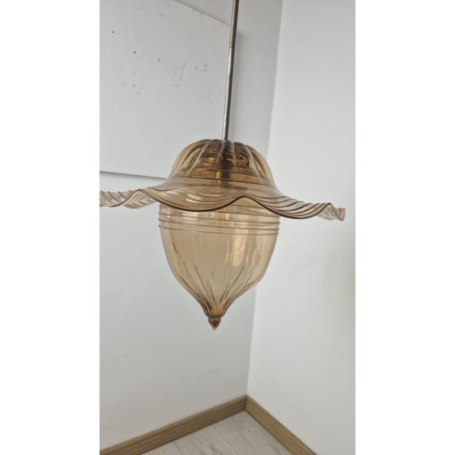 Honey Glass Chandelier by Vittorio Zecchin for Venini Murano, 1940s For Sale - Image 9 of 12