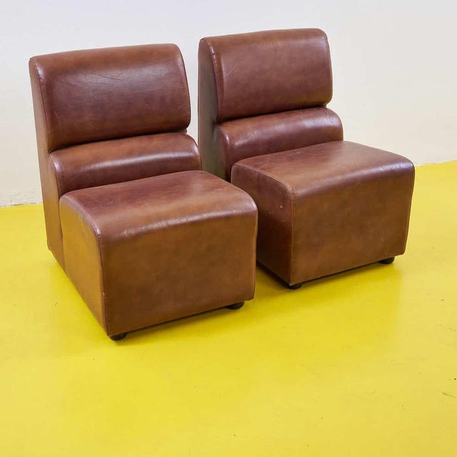 Disco Chairs in Eco-Leather, 1970s, Set of 2 For Sale - Image 3 of 9