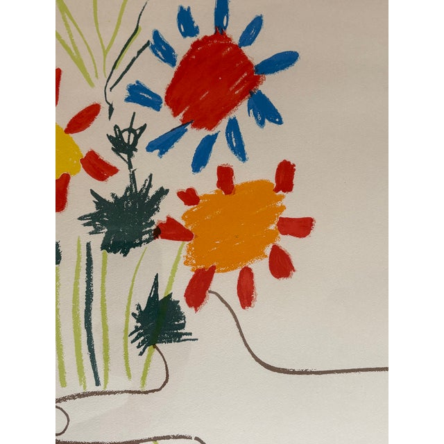 Paper 1950s Pablo Picasso - Flowers in the Hands Vintage Lithohgraph For Sale - Image 7 of 8