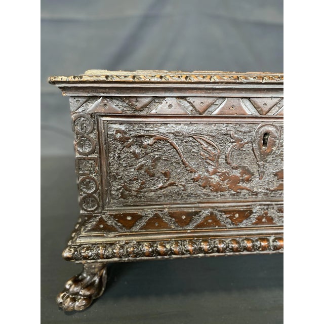 Large French Period 18th Century Carved Renaissance Casket For Sale - Image 10 of 13