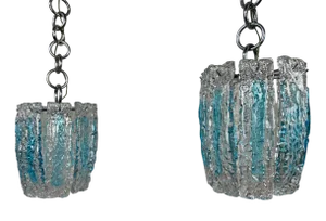 Vintage Murano Hanging Lamps from Mazzega, Set of 2
