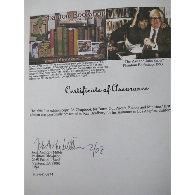Ray Bradbury Signed 1st Edition Chapbook for Burnt-Out Priests Rabbis & Ministers For Sale In Portland, OR - Image 6 of 9