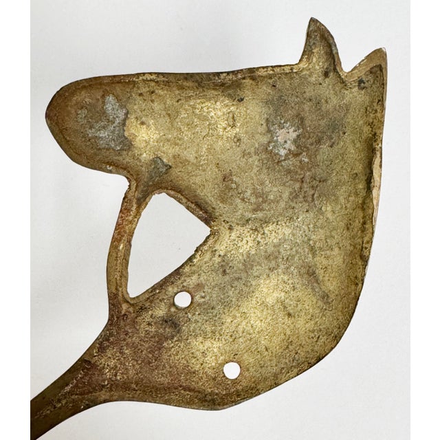 Mid 20th Century Vintage Brass Horse Wall Hook For Sale - Image 5 of 5