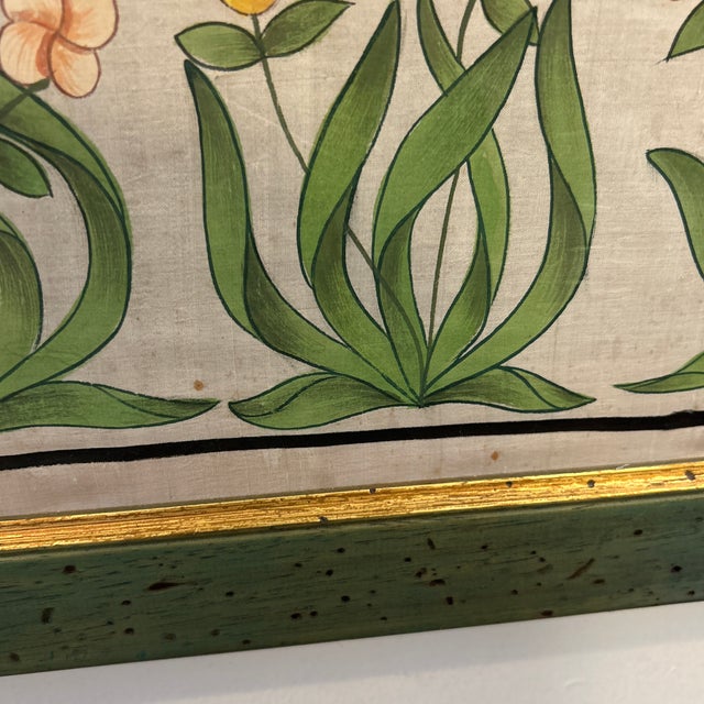 Vintage Hand Painted Silk Framed Textile Birds and Flowers For Sale In Philadelphia - Image 6 of 12