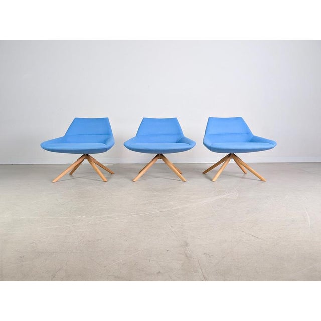 Postmodern Blue Desk Chairs by Christophe Pillet Dunas for Inclass, Set of 3 For Sale - Image 3 of 11