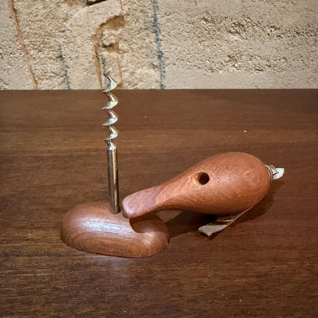 Wooden Bird Bottle Wine Opener Mid Century Modern Arne Basse For Sale - Image 11 of 11