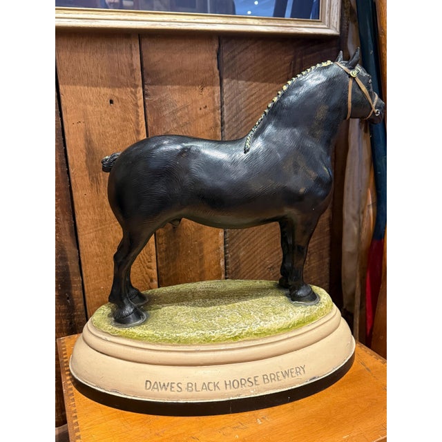 1930s Vintage Dawes Black Horse Brewery Plaster Cast Statue by Ross Butler c.1930 For Sale - Image 5 of 12
