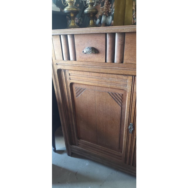 French Art Deco Oak Buffet, 1930s For Sale - Image 4 of 11