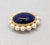 Napier Vintage 1991 Napier Book Piece Cabochon Faux-Lapis and Faux-Pearl Brooch For Sale - Image 4 of 6
