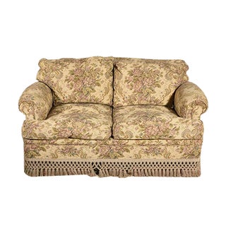 Italian 2-Seat Damask Sofa, 1980s For Sale