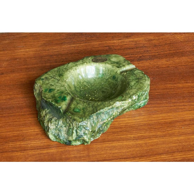 Stone Mid-Century Modern Vide Poche in Hand Carved Green Alabaster, 1950s For Sale - Image 7 of 12