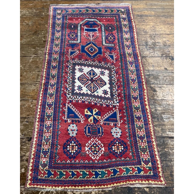 Antique Caucasian Fachralo Kazak Prayer Rug, 1890s For Sale - Image 4 of 18