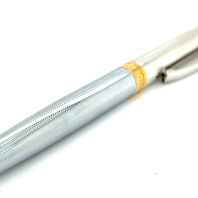 Silver 1990s Tiffany & Co Estate Gold Plated Ballpoint Pen 5.25" Sterling Silver For Sale - Image 8 of 10