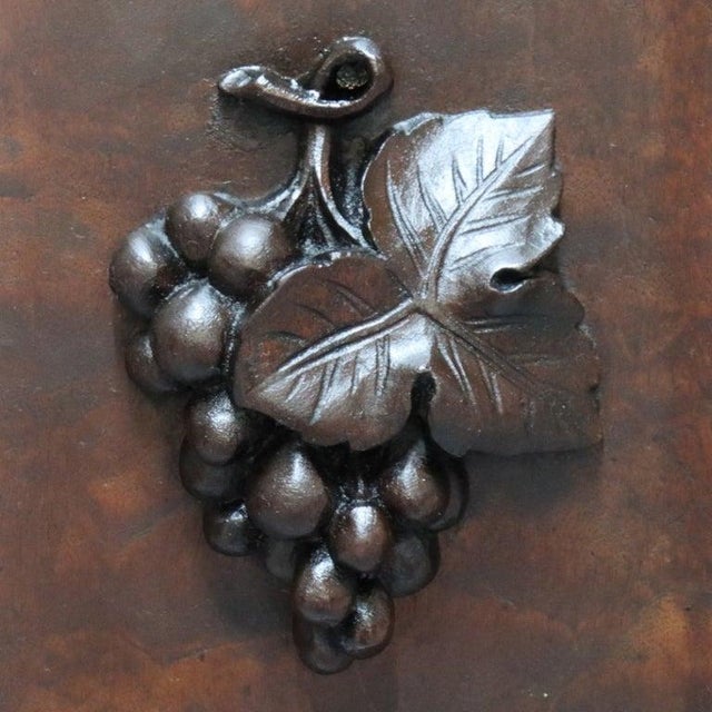 Traditional Renaissance Revival Carved Walnut Marble Top Sideboard With Grape Clusters C1890 For Sale - Image 3 of 13