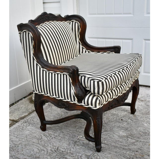 Vintage Carved Oak Country French Style Boudoir Chair For Sale In Philadelphia - Image 6 of 12