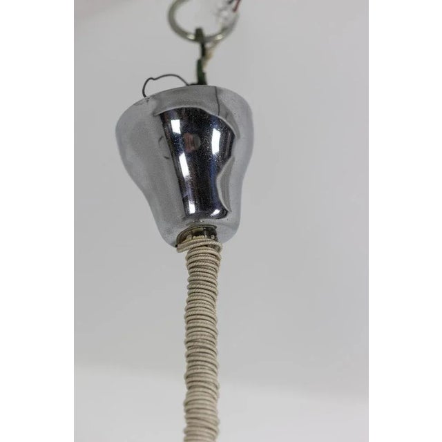 Industrial Style Pendant Light in Brushed and Opaline Metal, 1970s For Sale - Image 10 of 13